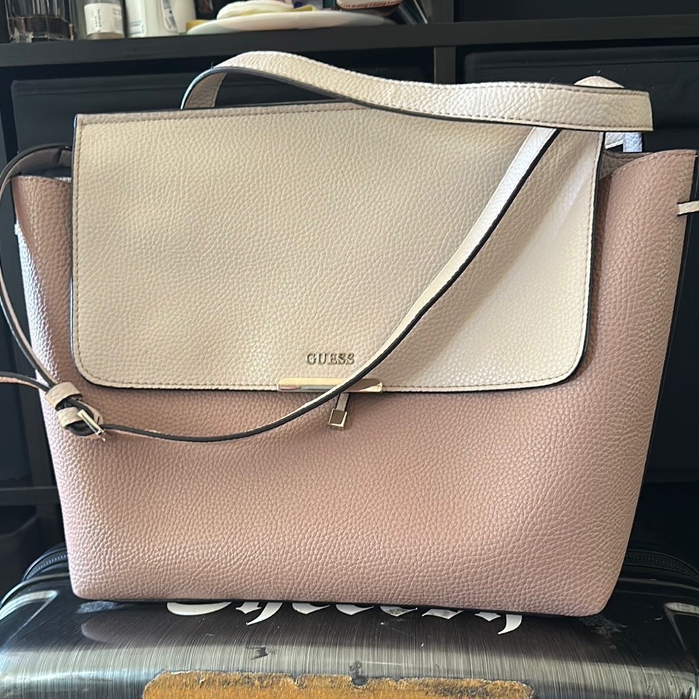 GUESS Pink and Cream Women's Bag